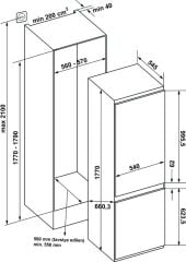 CAPELLA Buzdolabı ankastre kombi 54cm