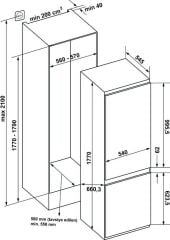CAPELLA Buzdolabı ankastre kombi 54cm