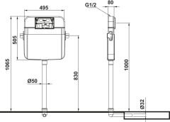 MATTO 03 Gömme rezervuar,hela taşı için,2 kademe