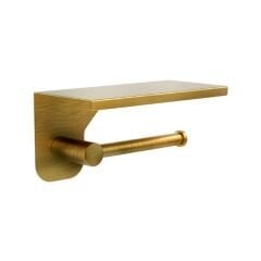 OZO Tuvalet kağıtlık,etajerli,mat altın