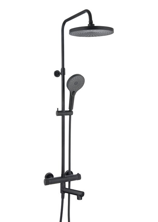 PANDA TERMO Termostatik kolonlu duş sistemi,3Y 3F,mat siyah