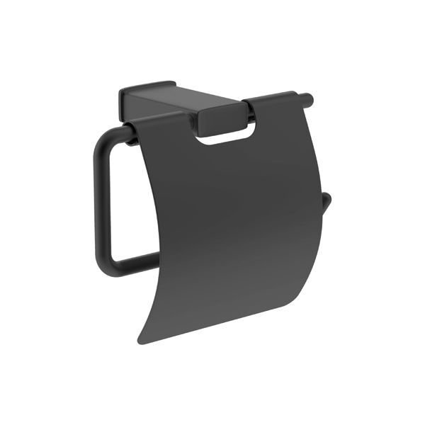 PLATO Tuvalet kağıtlık kapaklı,mat siyah