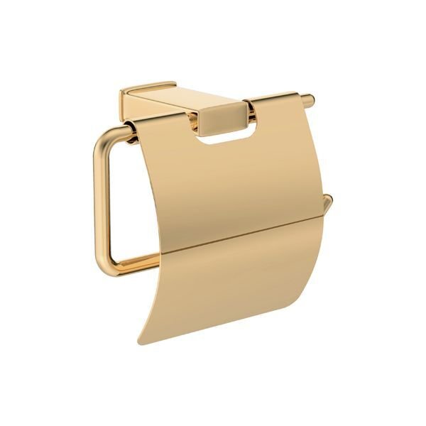 PLATO Tuvalet kağıtlık kapaklı,parlak altın