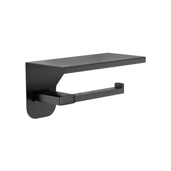 PLATO Tuvalet kağıtlık,etajerli,mat siyah