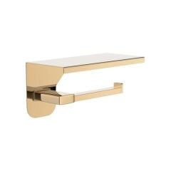 PLATO Tuvalet kağıtlık,etajerli,parlak altın