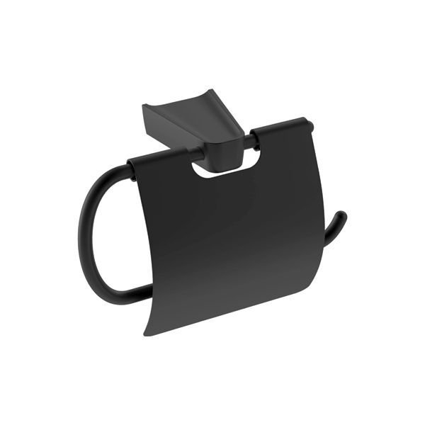 NORM Tuvalet kağıtlık kapaklı,mat siyah
