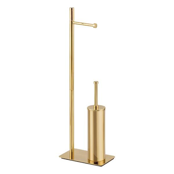 VENERE Ayaklı tuvalet kağıtlık ve fırçalıkparlak altın