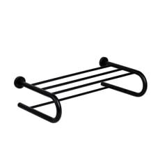 SETO Raflı havluluk,yuvarlak,mat siyah