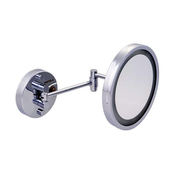 EMMY Işıklı makyaj aynası,yuvarlak,paslanmaz çelik renkli