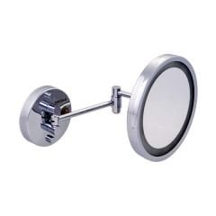 EMMY Işıklı makyaj aynası,yuvarlak,paslanmaz çelik renkli