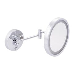 EMMY Işıklı makyaj aynası,yuvarlak,parlak krom