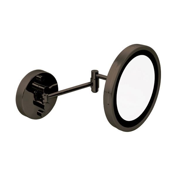 EMMY Işıklı makyaj aynası,yuvarlak,mat siyah