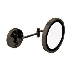 EMMY Işıklı makyaj aynası,yuvarlak,mat siyah