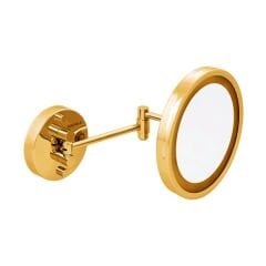 EMMY Işıklı makyaj aynası,yuvarlak,parlak altın