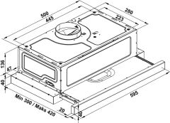 ASTROL X Davlumbaz 60cm sürgülü inox