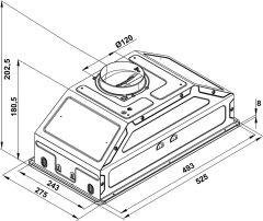 BOX B Davlumbaz 52cm gömme siyah