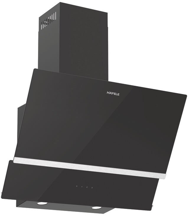 LUCE Davlumbaz 60cm açılı siyah çift cam