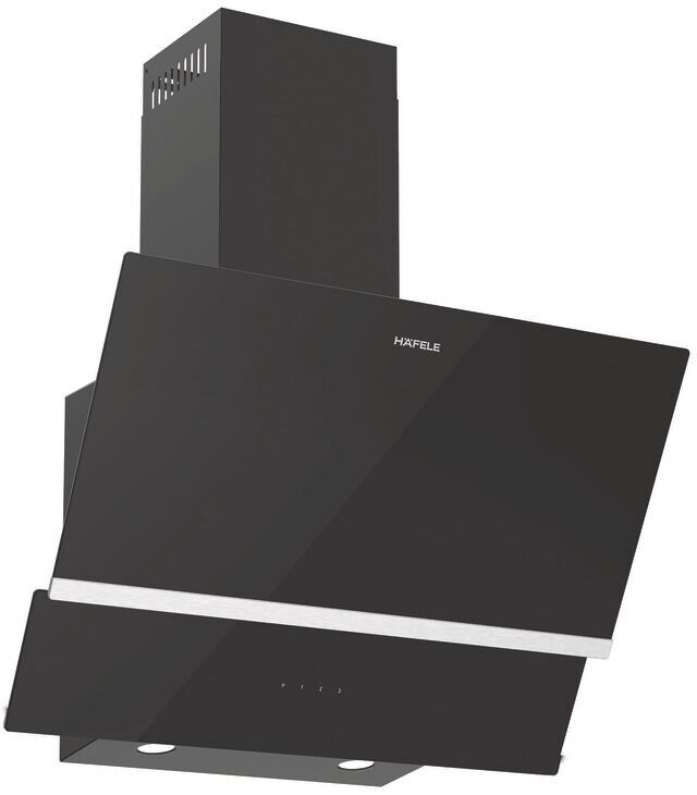 LUCE Davlumbaz 60cm açılı siyah çift cam