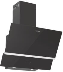 LUCE Davlumbaz 60cm açılı siyah çift cam