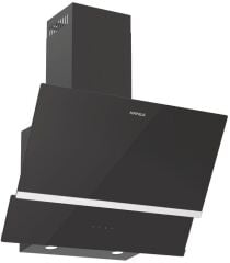 LUCE Davlumbaz 60cm açılı siyah çift cam