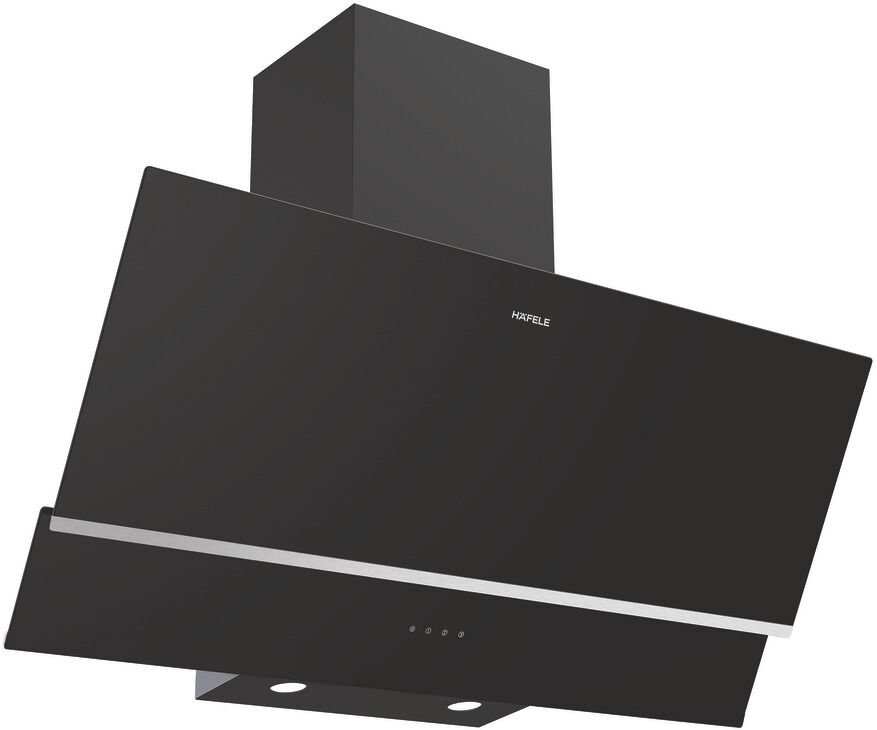 LUCE Davlumbaz 90cm açılı siyah çift cam