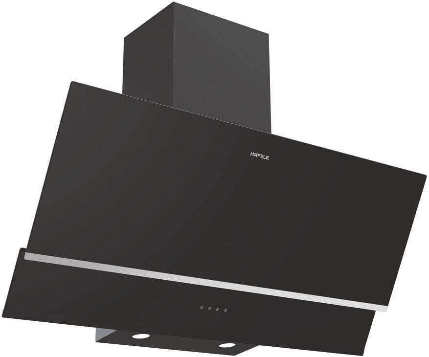 LUCE Davlumbaz 90cm açılı siyah çift cam