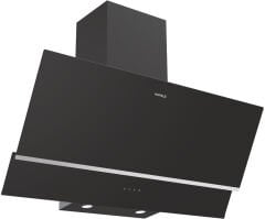 LUCE Davlumbaz 90cm açılı siyah çift cam