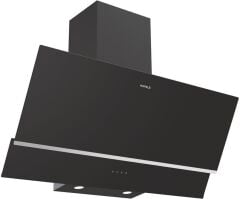 LUCE Davlumbaz 90cm açılı siyah çift cam