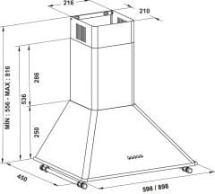 VINTAGE Davlumbaz 90cm klasik antrasit