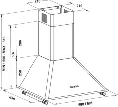 VINTAGE Davlumbaz 90cm klasik antrasit
