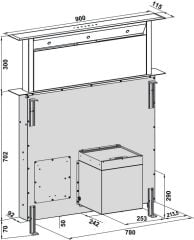 MAXIMA Davlumbaz 90cm asansörlü syh cam