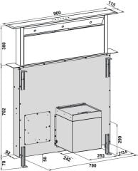 MAXIMA Davlumbaz 90cm asansörlü syh cam