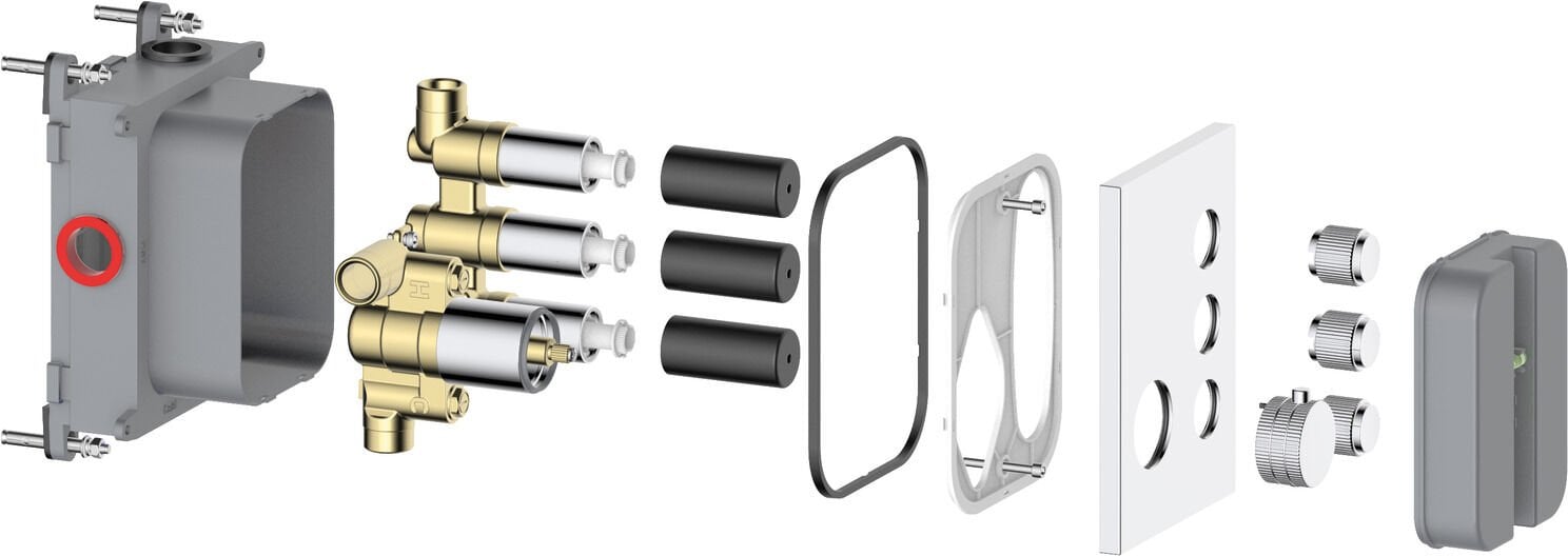 MASTERMIX 3F Ankastre banyo bataryası,mat altın