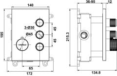 MASTERMIX 3F Ankastre banyo bataryası,titanyum
