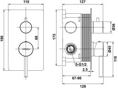 NEOMIX S 3F Ankastre banyo bataryası,parlak altın