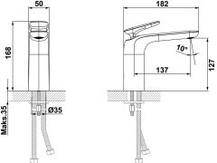 ZEN Lavabo bataryası, mat altın