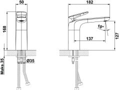 ZEN Lavabo bataryası, titanyum