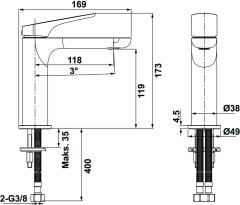 SOFIA Lavabo bataryası,parlak rose