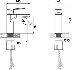 CENTRO Lavabo bataryası, mat siyah