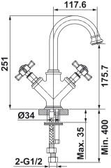MONET Lavabo bataryası, parlak altın