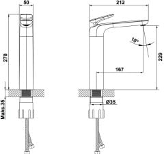 ZEN Yüksek lavabo bataryası, mat altın
