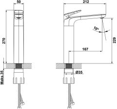 ZEN Yüksek lavabo bataryası, titanyum