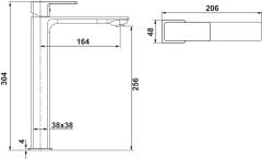 ALINEA Yüksek lavabo bataryası, parlak krom
