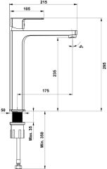 SOLAR Yüksek lavabo bataryası, mat siyah