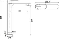 RENOA Yüksek lavabo bataryası, p. krom