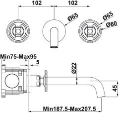 LOFT Ankastre lavabo bataryası,mat altın