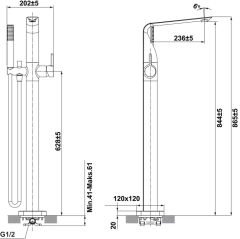 SONATE Küvet bataryası, parlak krom