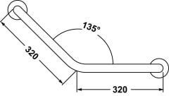 VITALEASE Tutunma barı 135º, 200x500mm