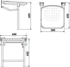 VITALEASE Duş oturağı, 455x440x425