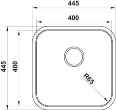 ENNA02 Eviye, tezg.altı,445x445mm,parlak